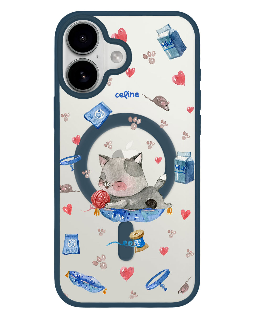 iPhone Premium Impact Case - Blue Cat