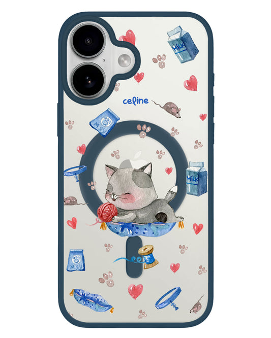 iPhone Premium Impact Case - Blue Cat