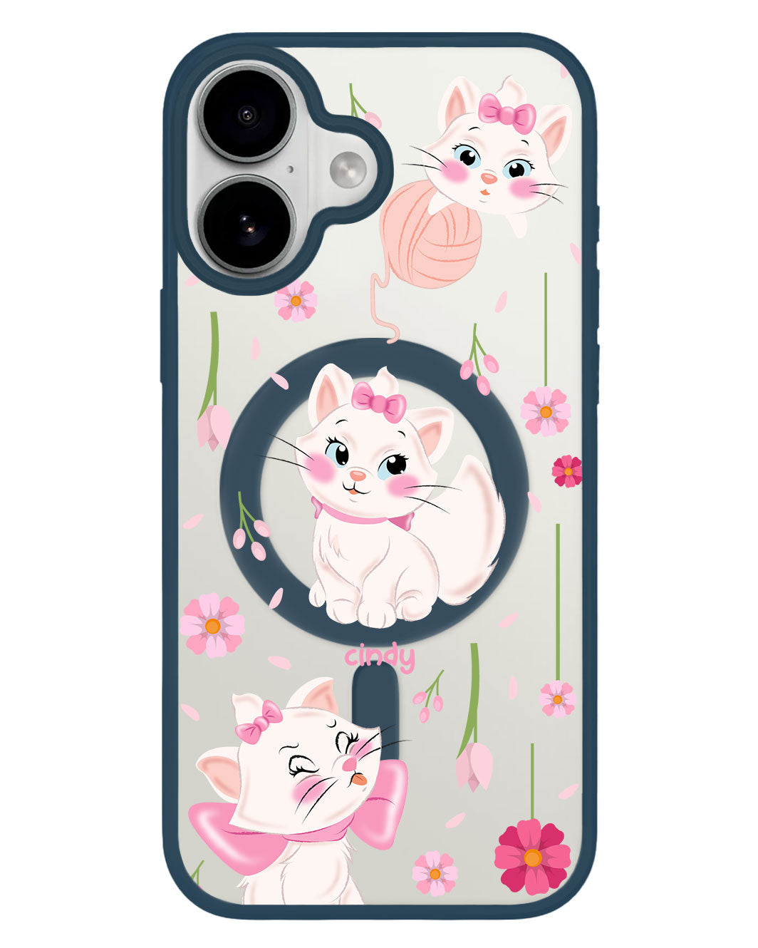 iPhone Premium Impact Case - Marie the Cat Flower