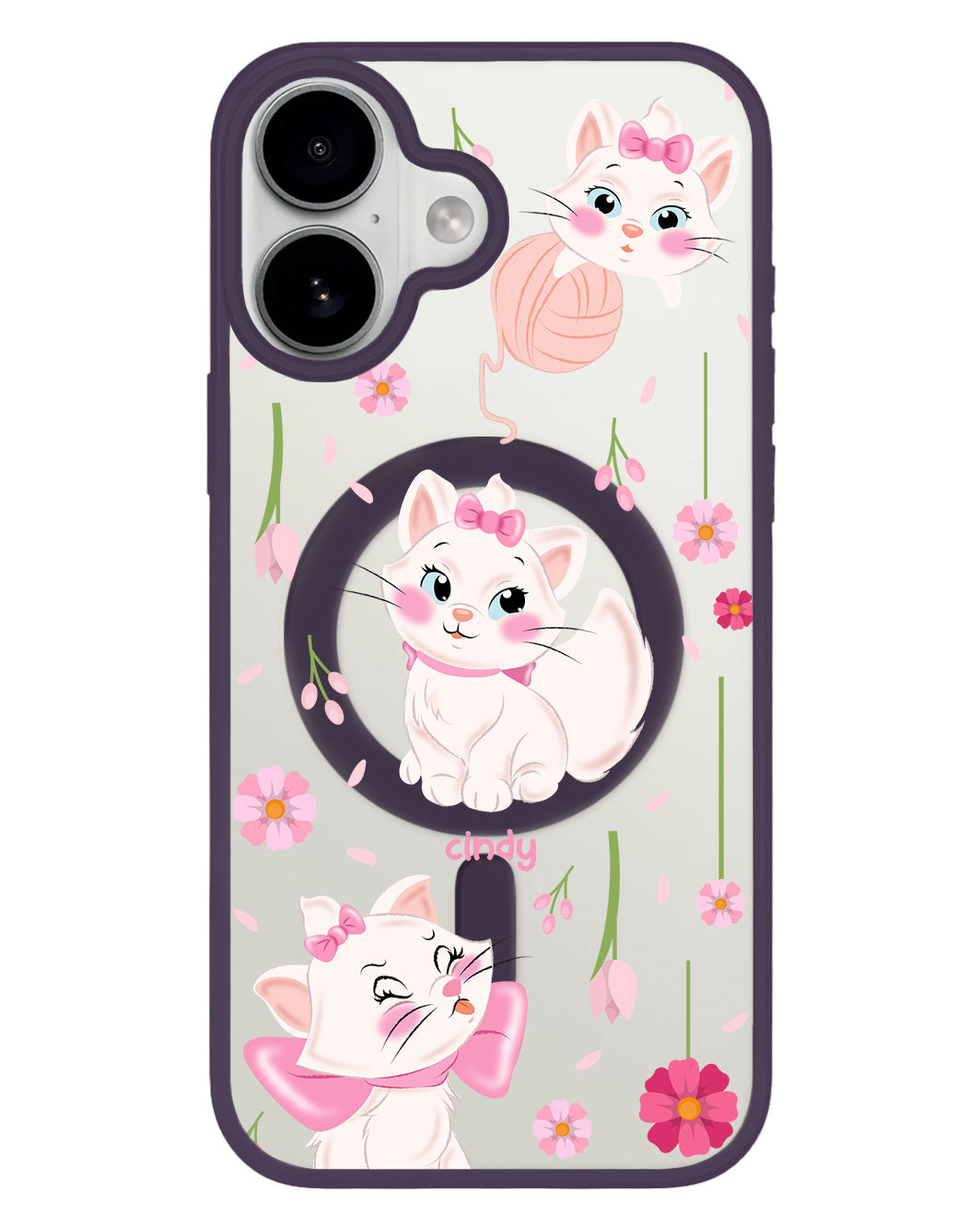 iPhone Premium Impact Case - Marie the Cat Flower