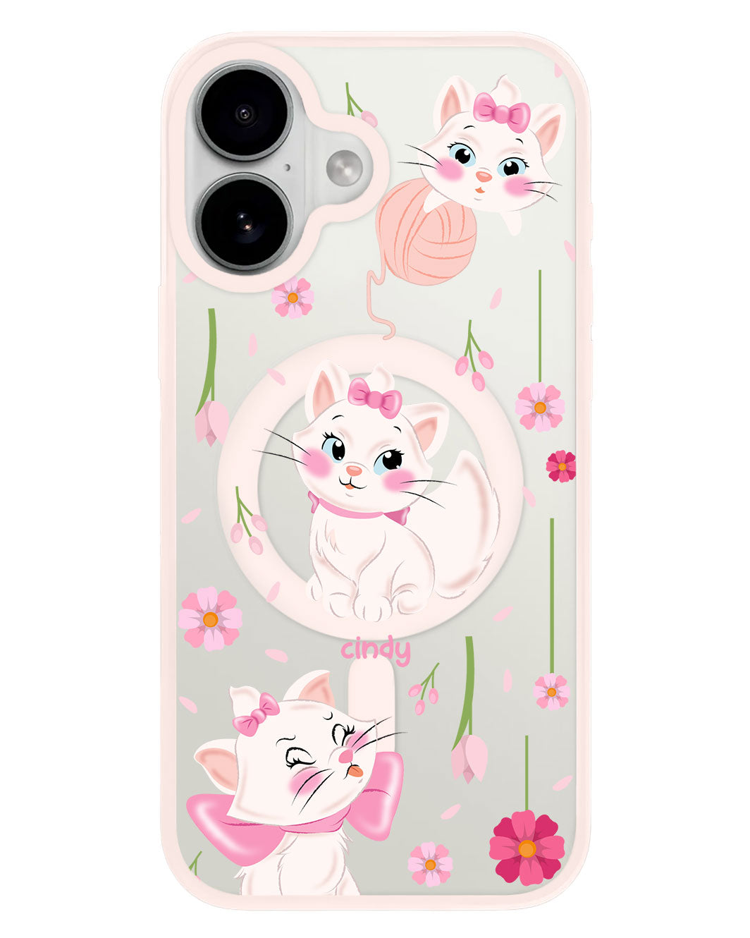 iPhone Premium Impact Case - Marie the Cat Flower