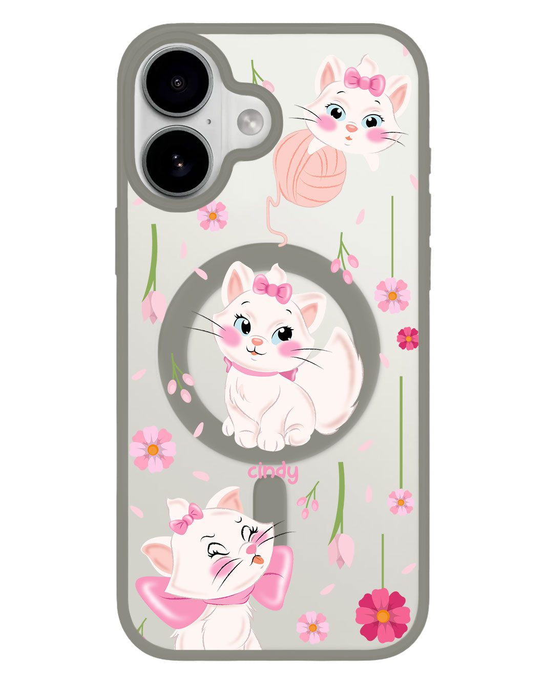 iPhone Premium Impact Case - Marie the Cat Flower