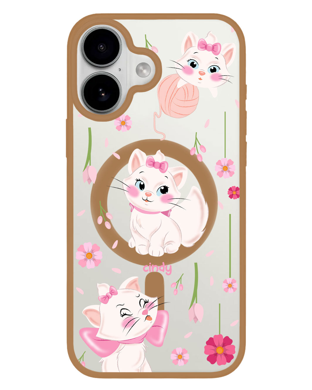iPhone Premium Impact Case - Marie the Cat Flower