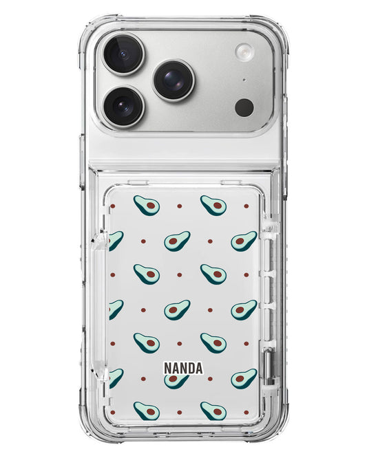 iPhone Crystal Wallet Standing Case - Avocado Dreams