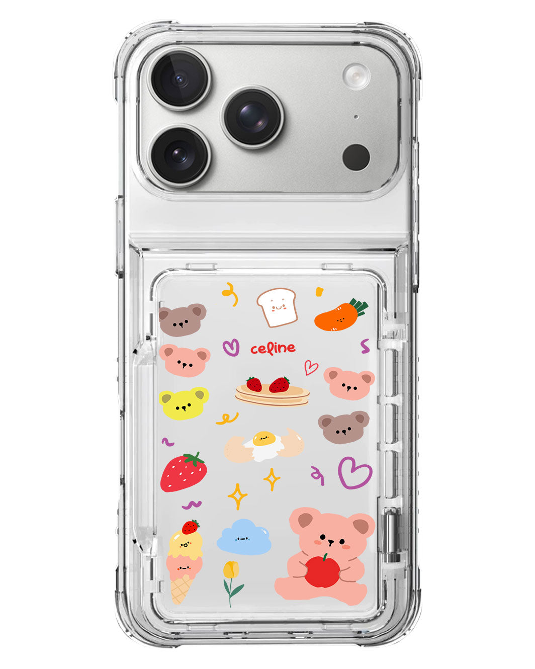 iPhone Crystal Wallet Standing Case - Breakfast Time