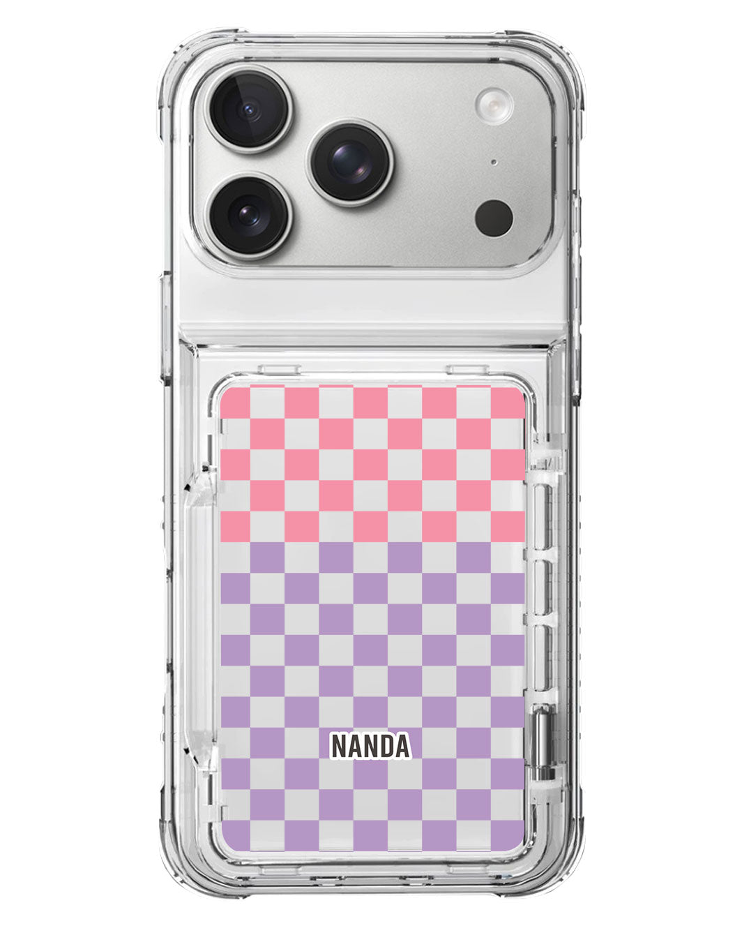 iPhone Crystal Wallet Standing Case - Candy Checkmate