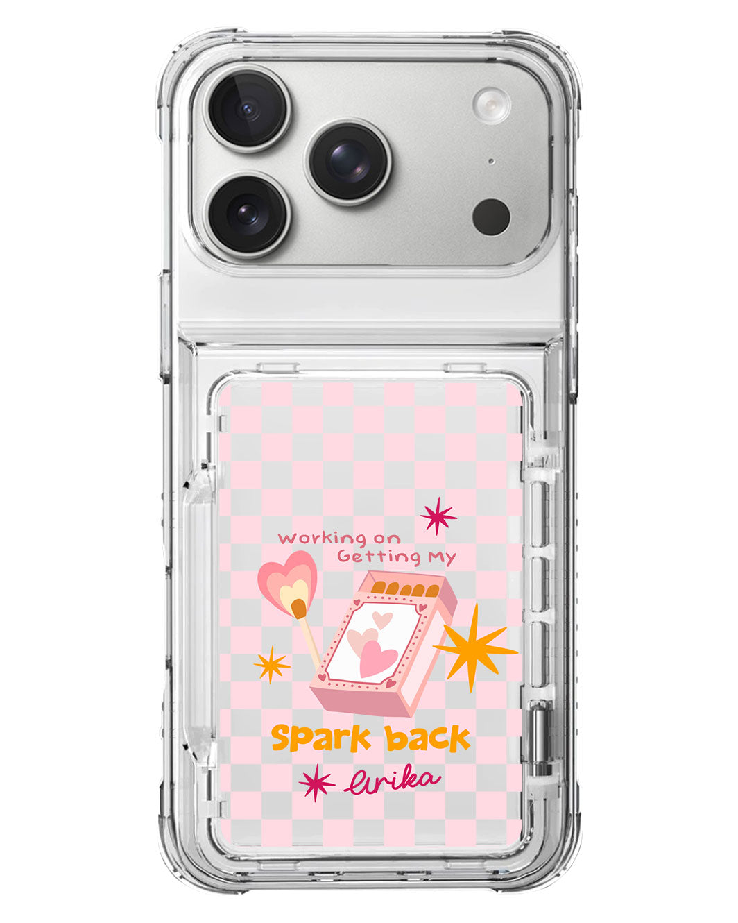 iPhone Crystal Wallet Standing Case - Inner Spark