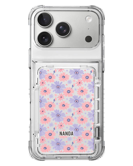 iPhone Crystal Wallet Standing Case - Lilac Meadow