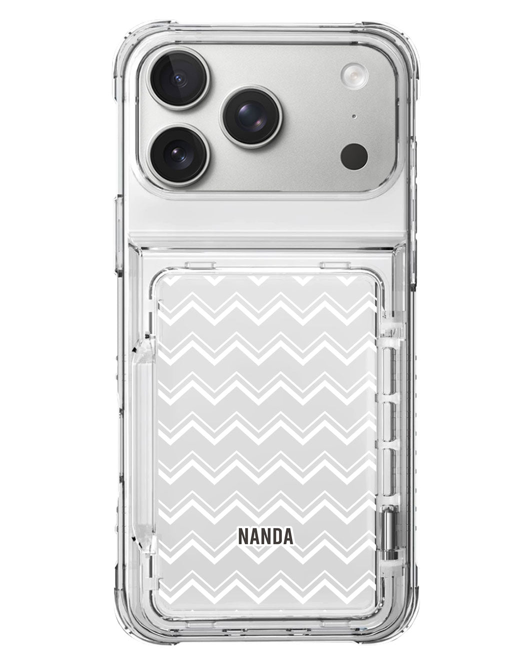 iPhone Crystal Wallet Standing Case - Lavender Zigzag