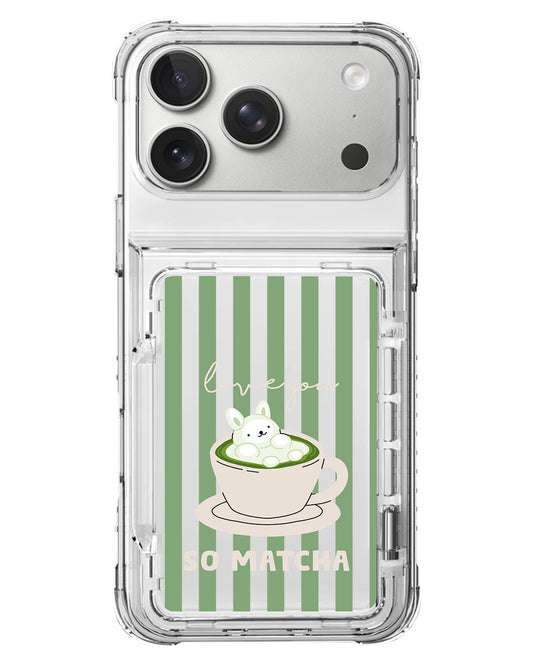 iPhone Crystal Wallet Standing Case - Matcha Love