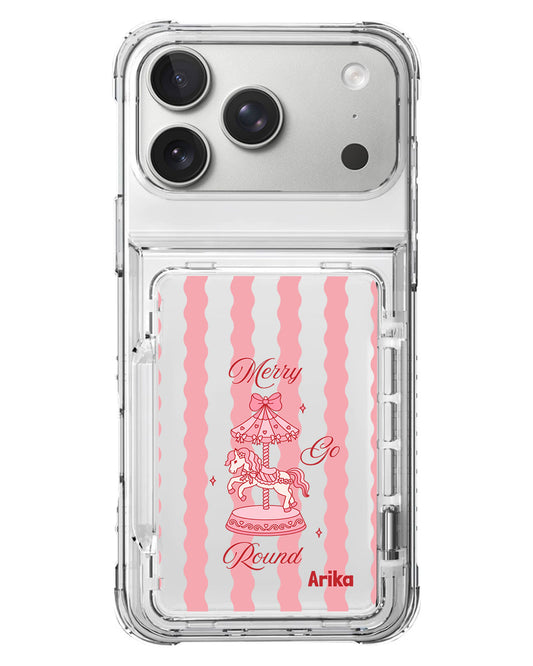 iPhone Crystal Wallet Standing Case - Merry Go Round