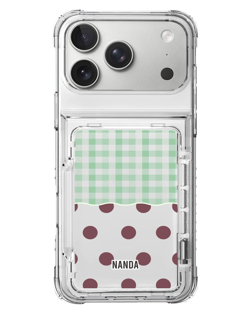 iPhone Crystal Wallet Standing Case - Mint Picnic Day