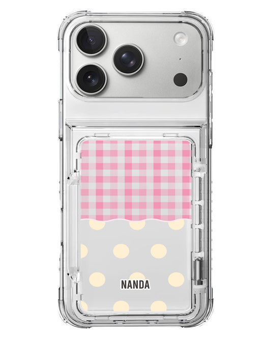 iPhone Crystal Wallet Standing Case - Pink Picnic Day