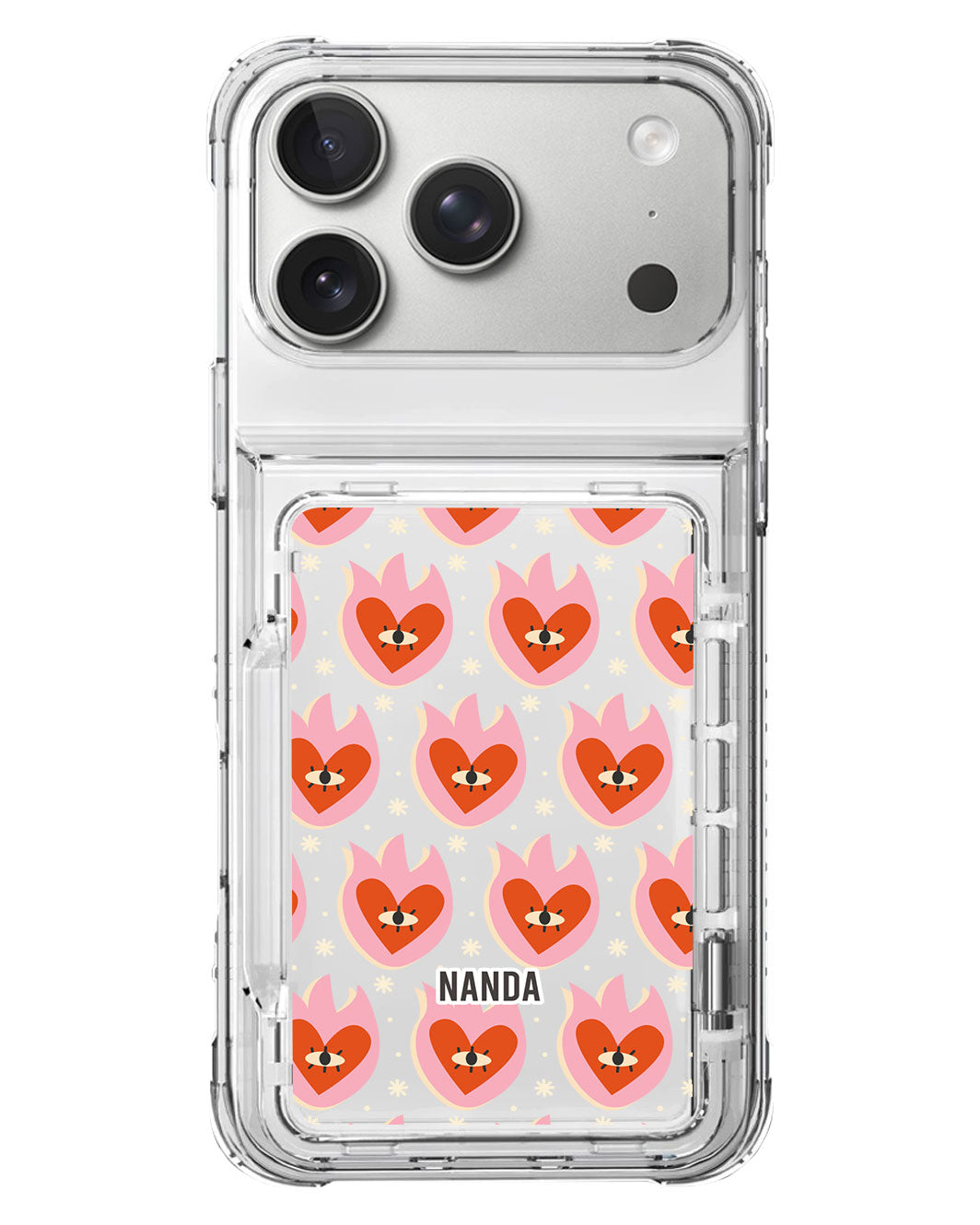 iPhone Crystal Wallet Standing Case - Red Sparks