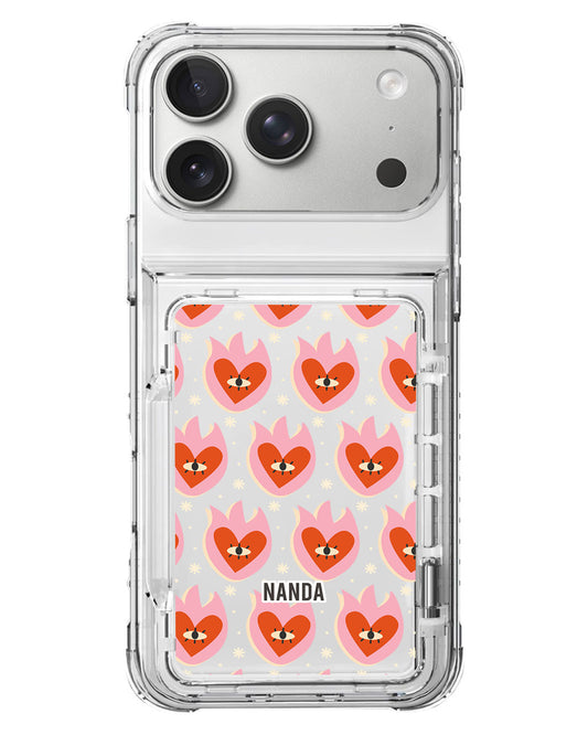 iPhone Crystal Wallet Standing Case - Red Sparks