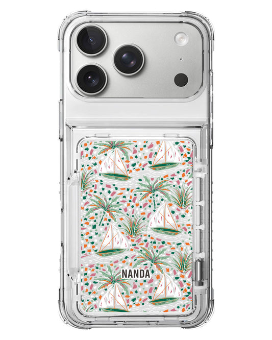iPhone Crystal Wallet Standing Case - Sea Canvas