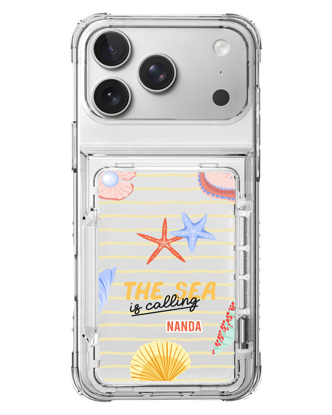 iPhone Crystal Wallet Standing Case - Sea Is Calling