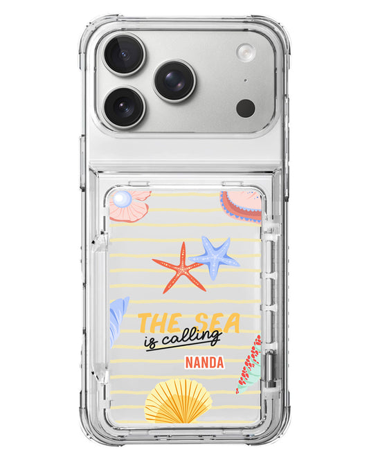 iPhone Crystal Wallet Standing Case - Sea Is Calling