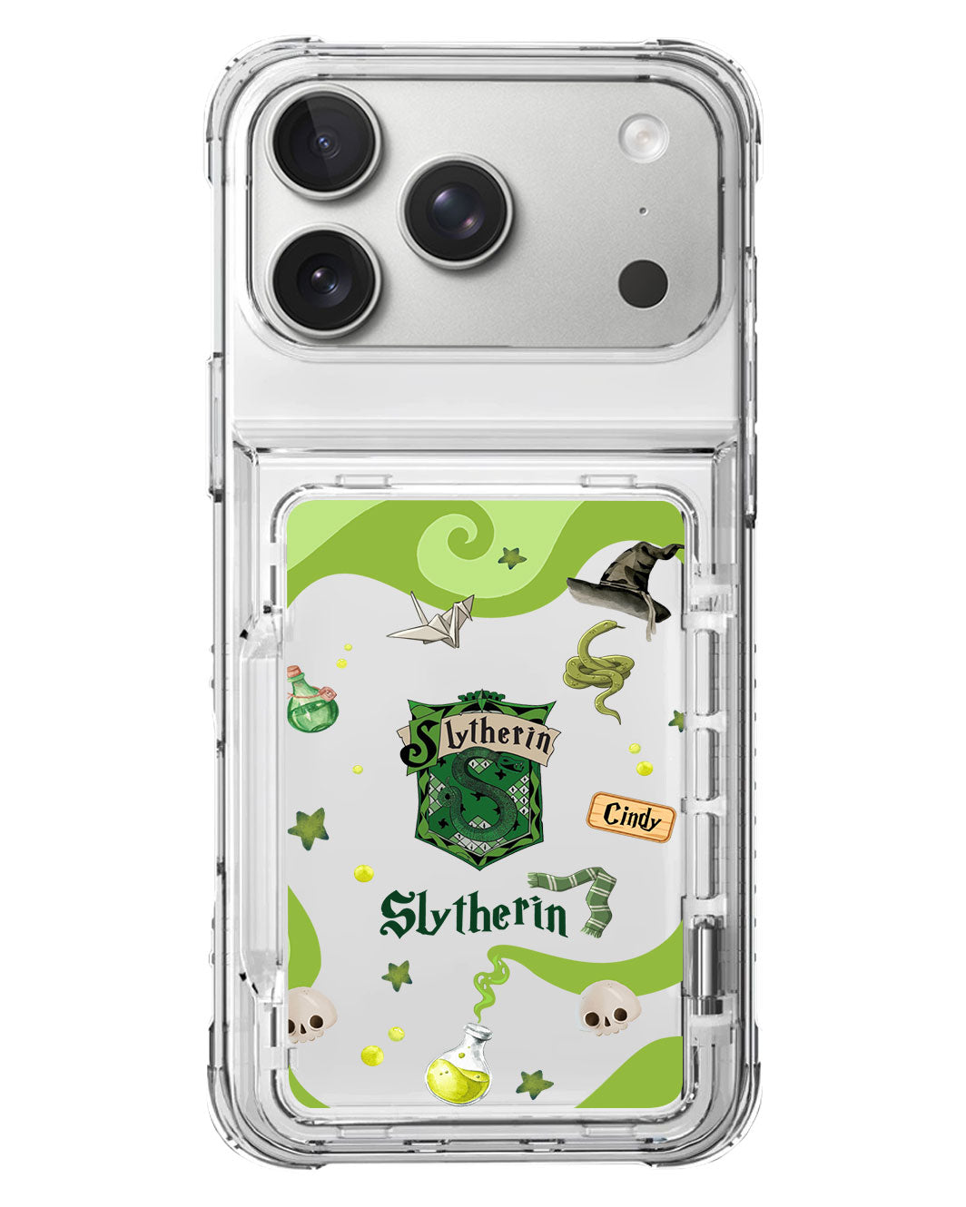 iPhone Crystal Wallet Standing Case - Slytherin