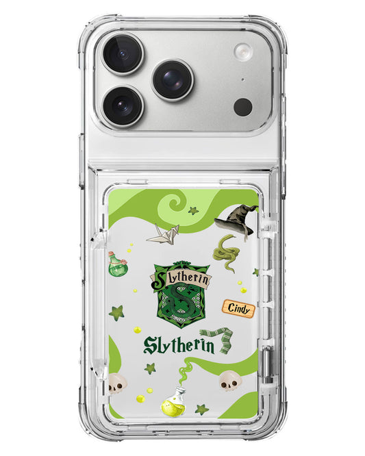 iPhone Crystal Wallet Standing Case - Slytherin