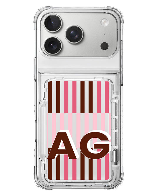 iPhone Crystal Wallet Standing Case - Strawberry Mocha B