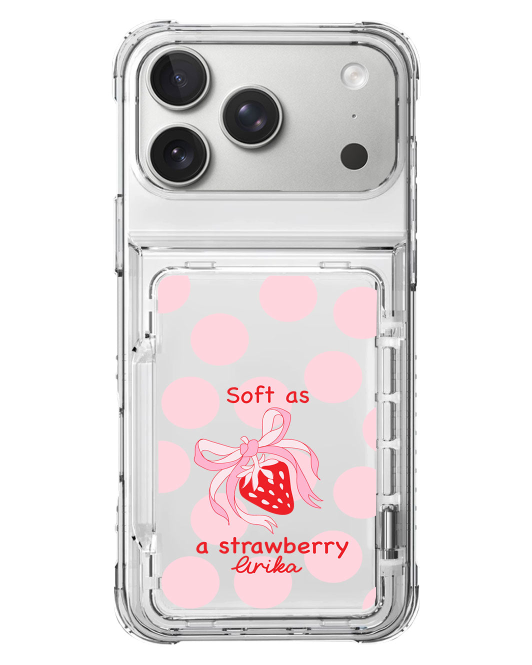 iPhone Crystal Wallet Standing Case - Strawberry Softie