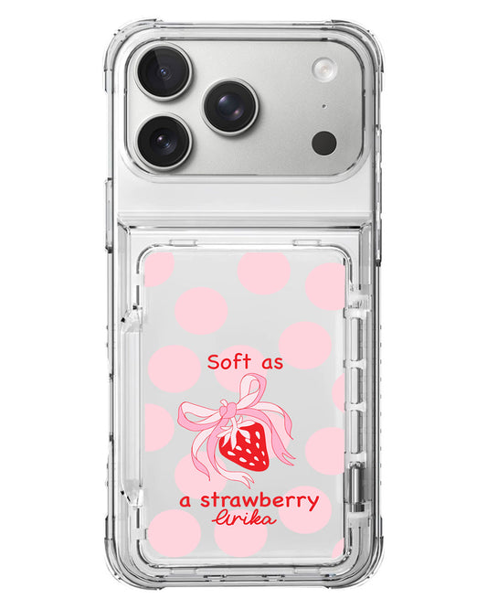 iPhone Crystal Wallet Standing Case - Strawberry Softie