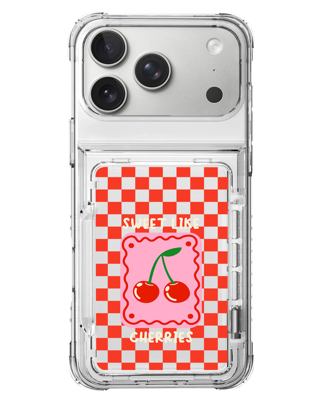 iPhone Crystal Wallet Standing Case - Sweet Like Cherries