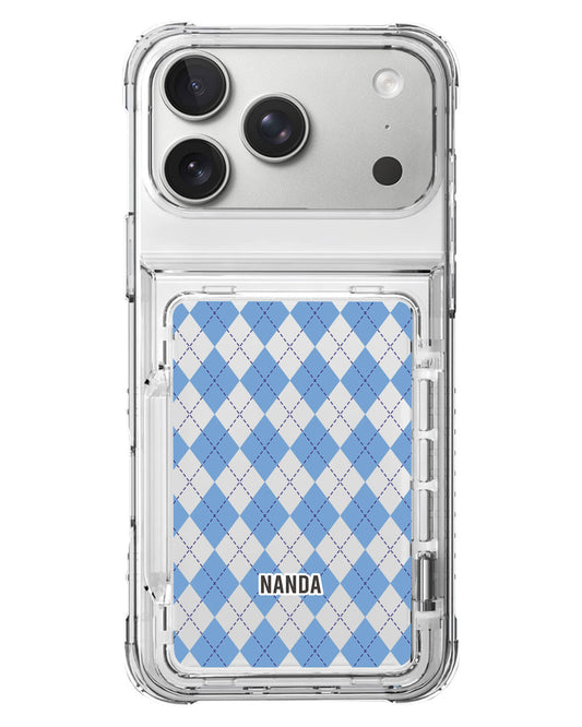 iPhone Crystal Wallet Standing Case - Winter Argyle