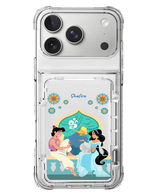 iPhone Crystal Wallet Standing Case - Aladdin With Jasmin