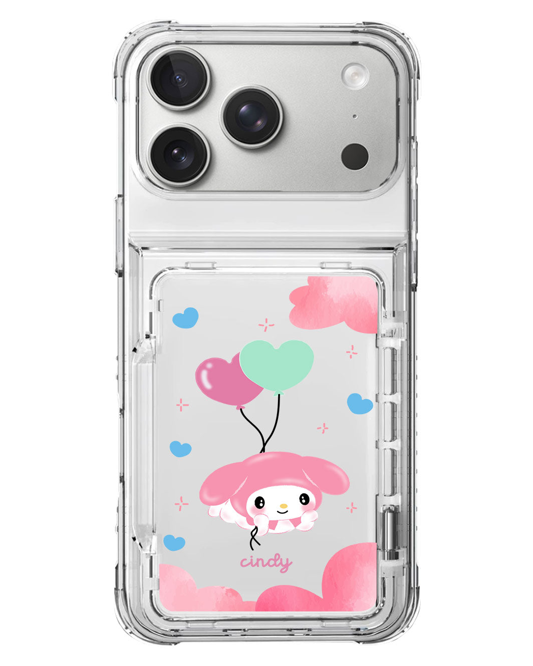 iPhone Crystal Wallet Standing Case - Balloon Melody