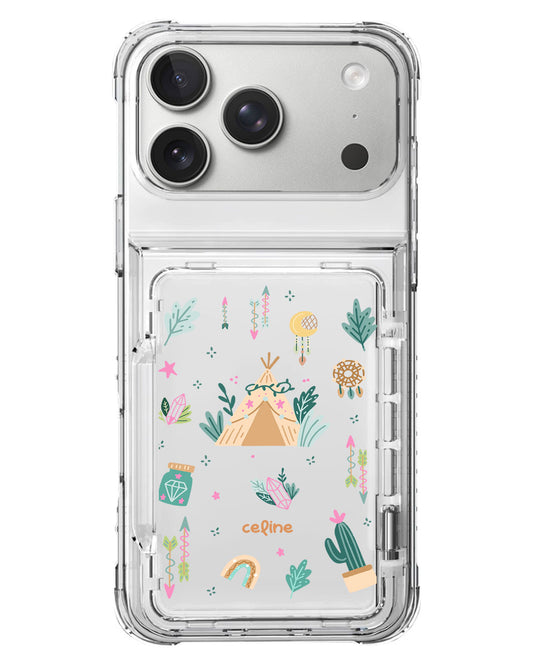 iPhone Crystal Wallet Standing Case - Bohemian Greenland