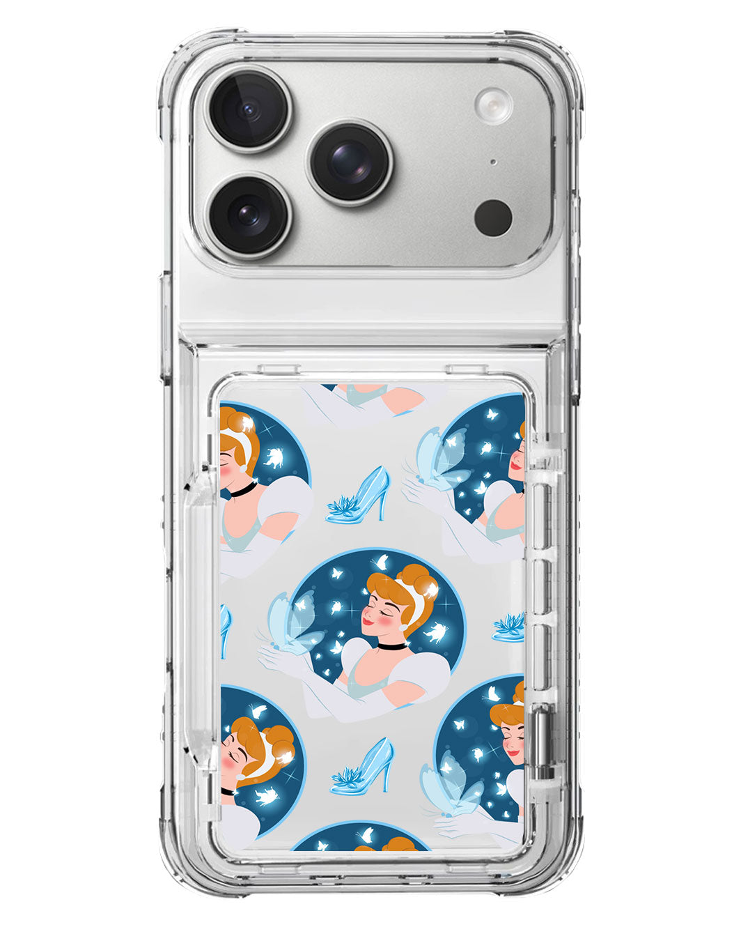 iPhone Crystal Wallet Standing Case - Cinderella Pattern