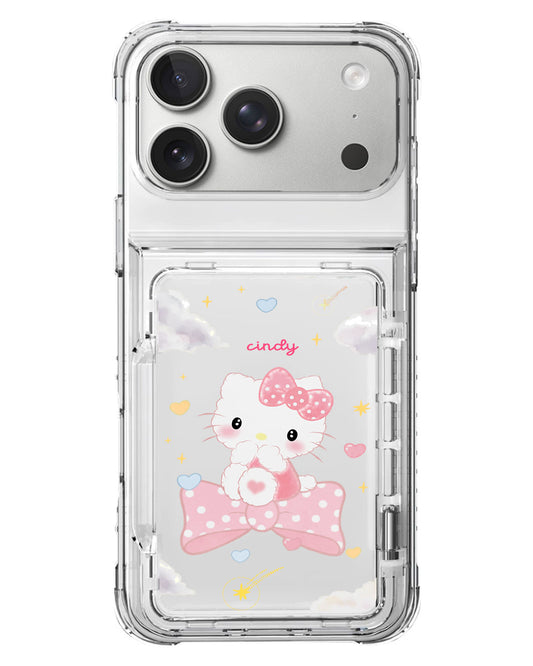 iPhone Crystal Wallet Standing Case - Cute Kitty