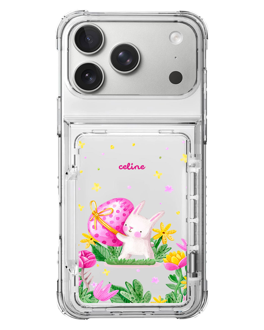 iPhone Crystal Wallet Standing Case - Easter Bunny