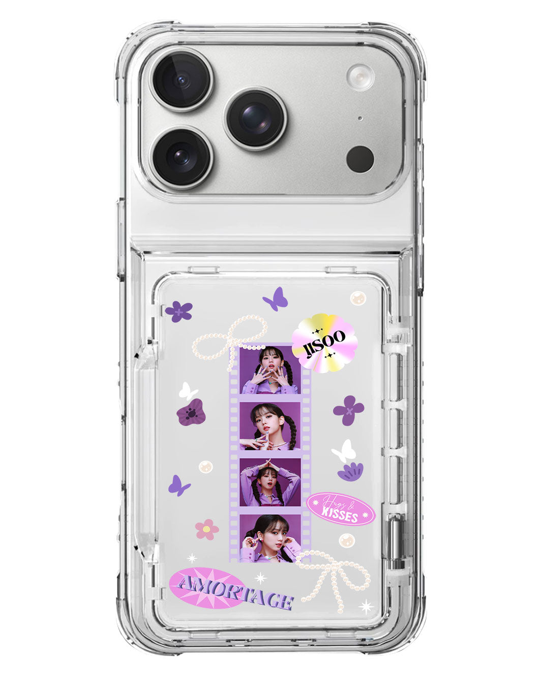 iPhone Crystal Wallet Standing Case - Face Grid Jisoo