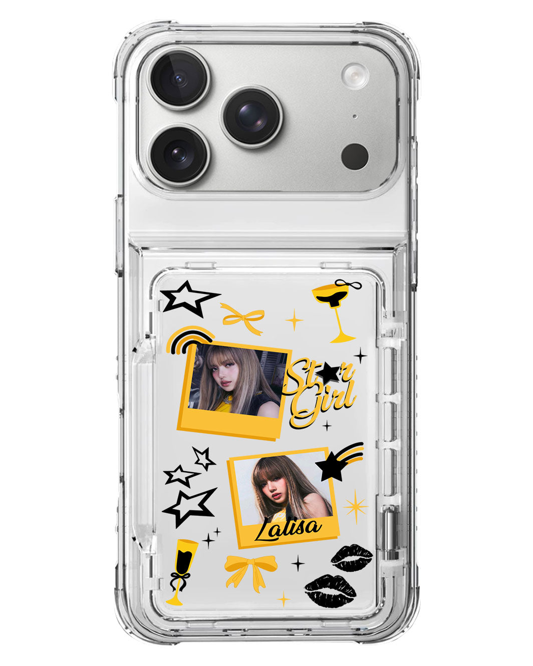 iPhone Crystal Wallet Standing Case - Face Grid Lisa