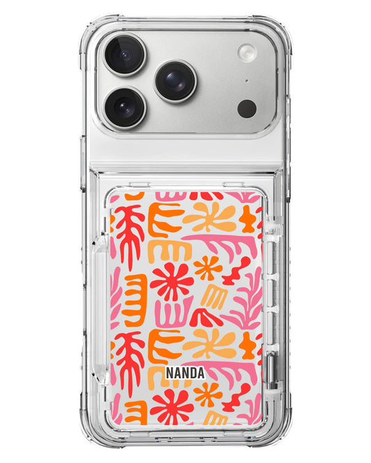 iPhone Crystal Wallet Standing Case - Floral Fiesta