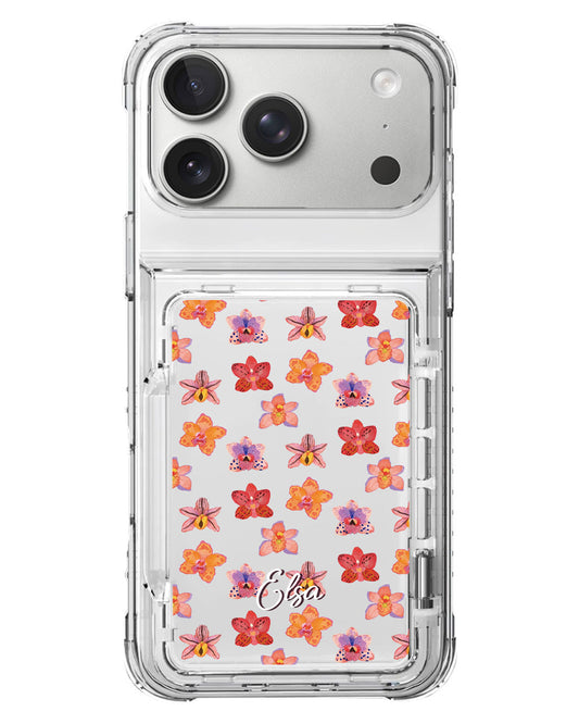 iPhone Crystal Wallet Standing Case - Floral Twilight
