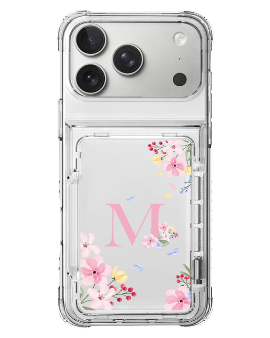 iPhone Crystal Wallet Standing Case - Flower Garden