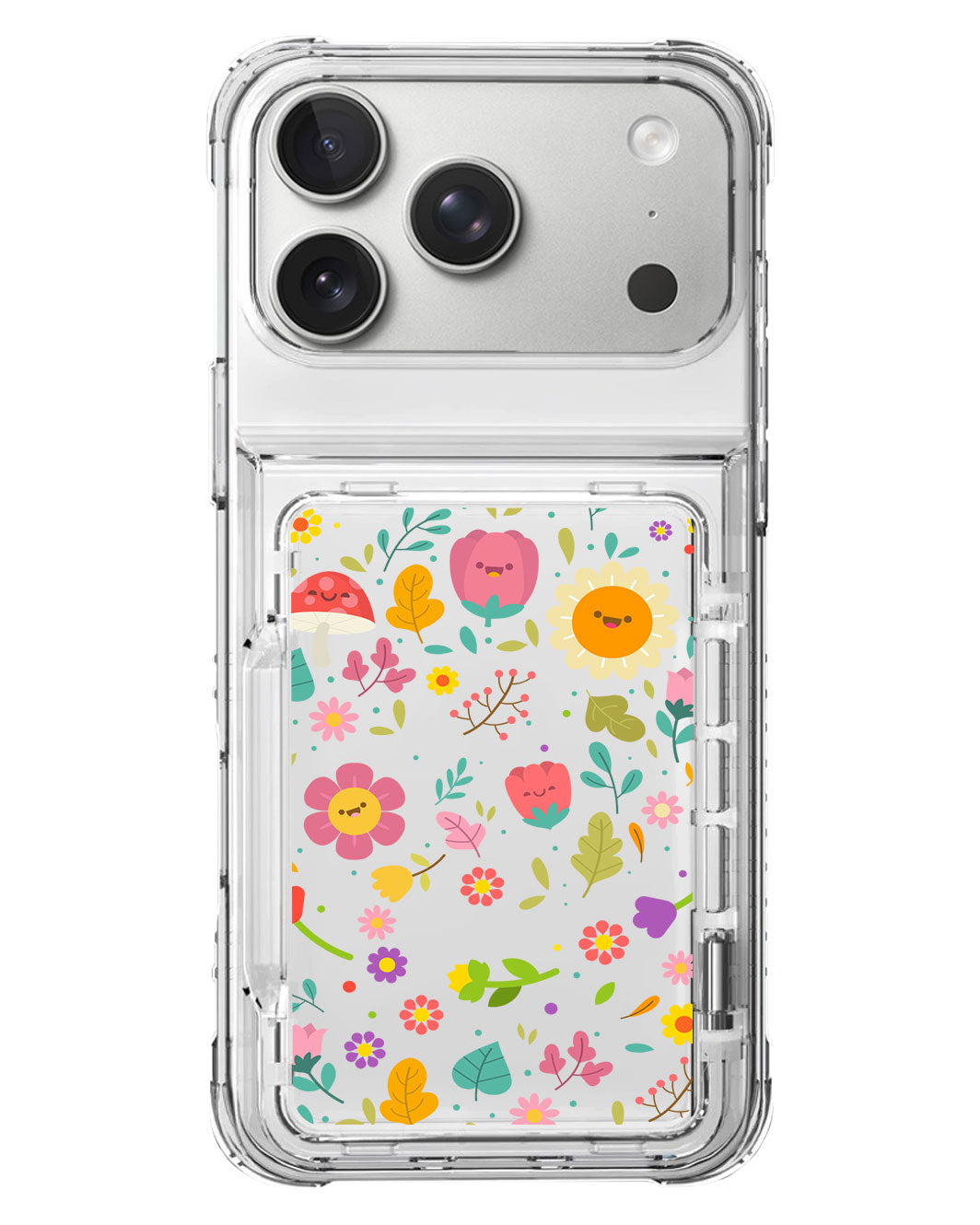 iPhone Crystal Wallet Standing Case - Fun Floral