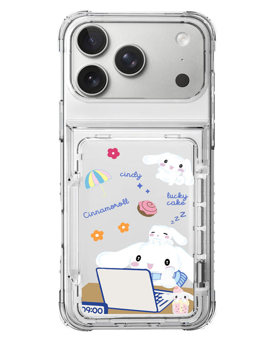 iPhone Crystal Wallet Standing Case - Hard Work Cinnamoroll
