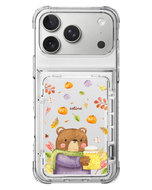 iPhone Crystal Wallet Standing Case - Honey In Autimn