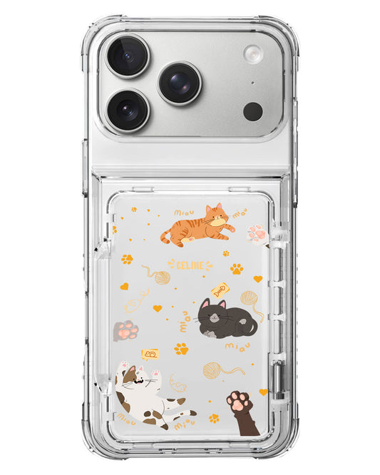 iPhone Crystal Wallet Standing Case - Kitty