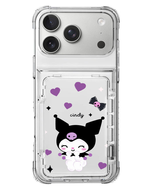 iPhone Crystal Wallet Standing Case - Naughty Kuromi