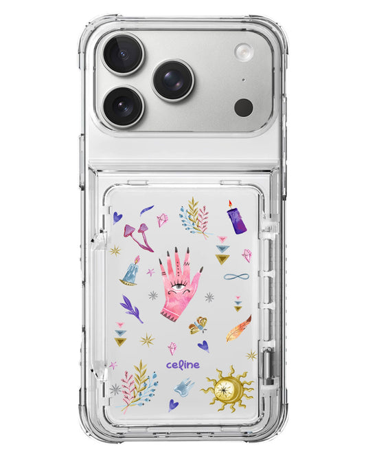 iPhone Crystal Wallet Standing Case - Purple Boho