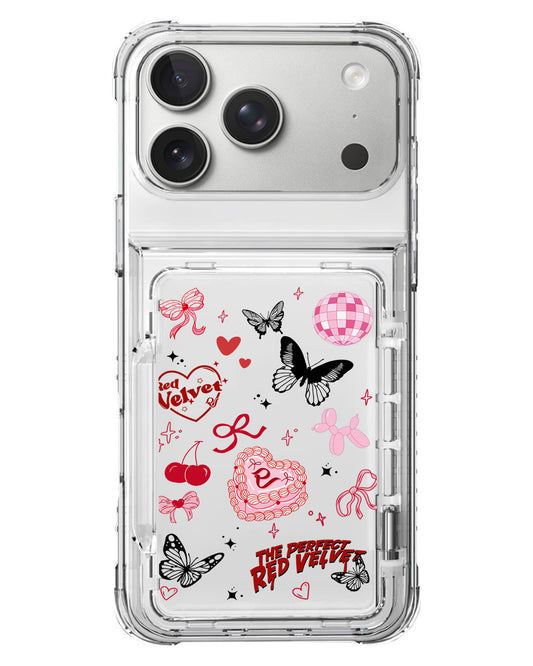 iPhone Crystal Wallet Standing Case - Red Velvet 2