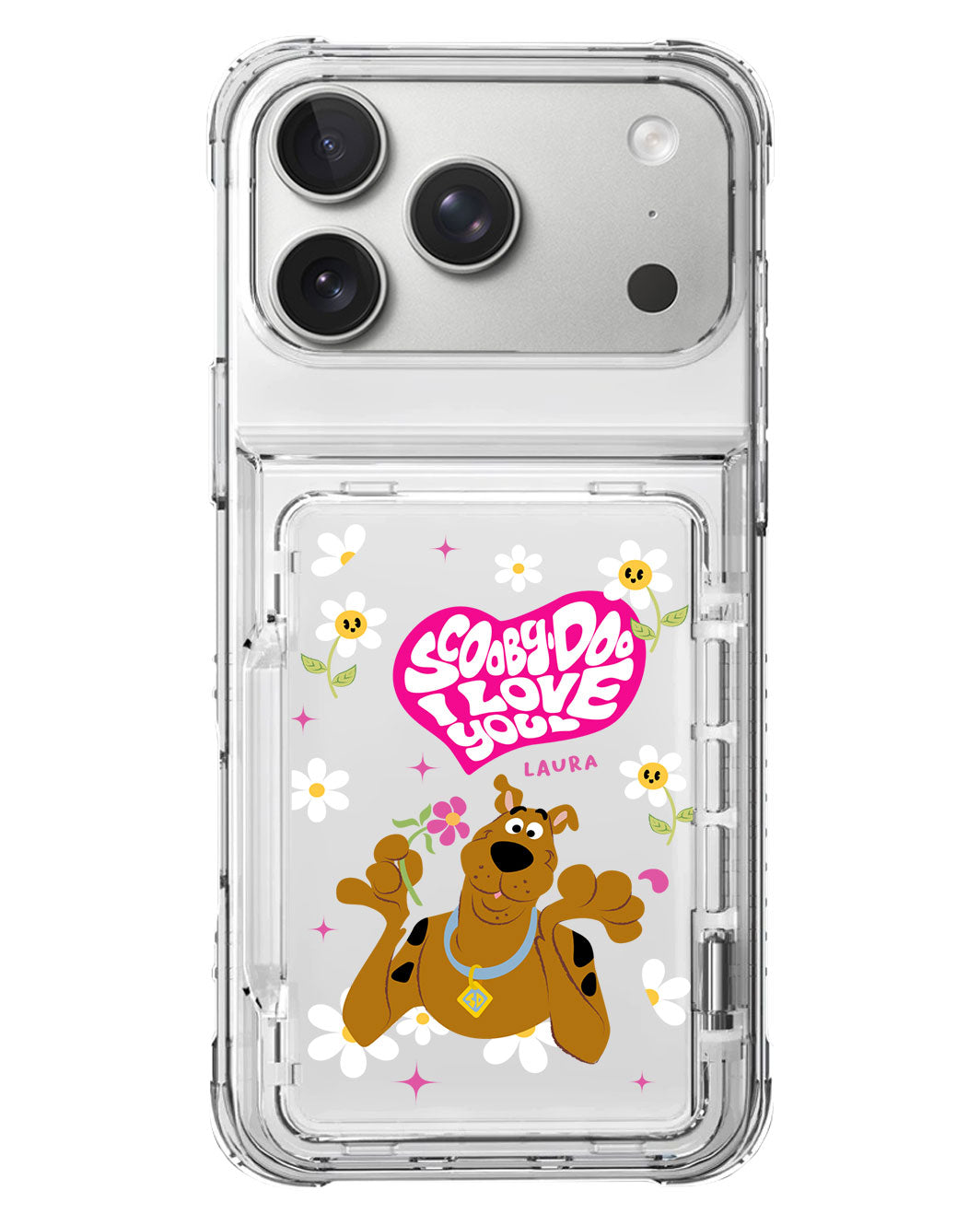 iPhone Crystal Wallet Standing Case - Scooby Love You