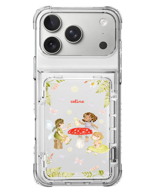 iPhone Crystal Wallet Standing Case - Tea Party