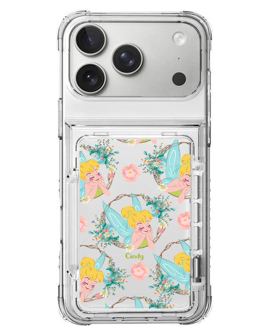iPhone Crystal Wallet Standing Case - Tingkerbell Pattern